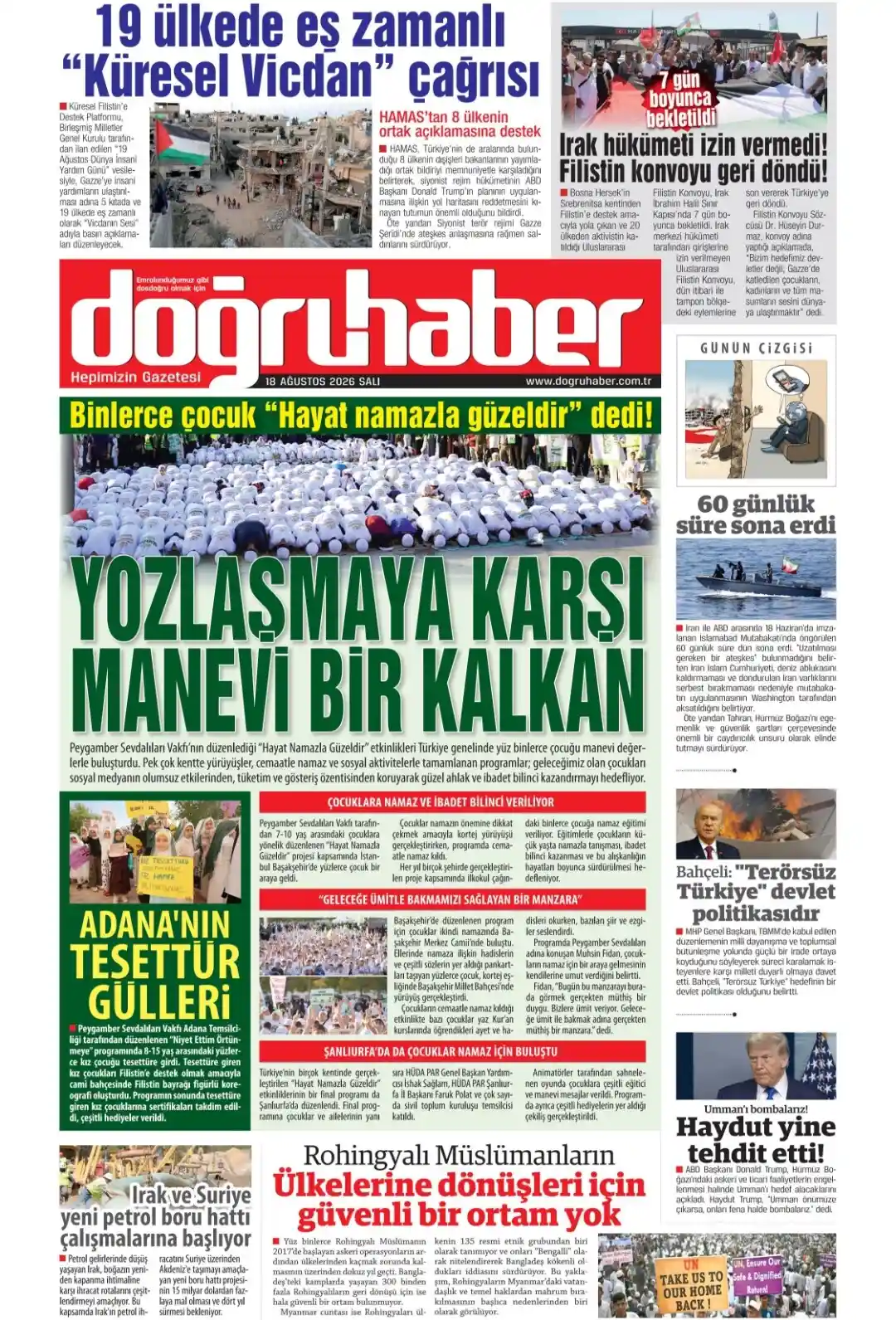 Doğruhaber Gazetesi gazetesi 18 Ağustos 2026 manşeti