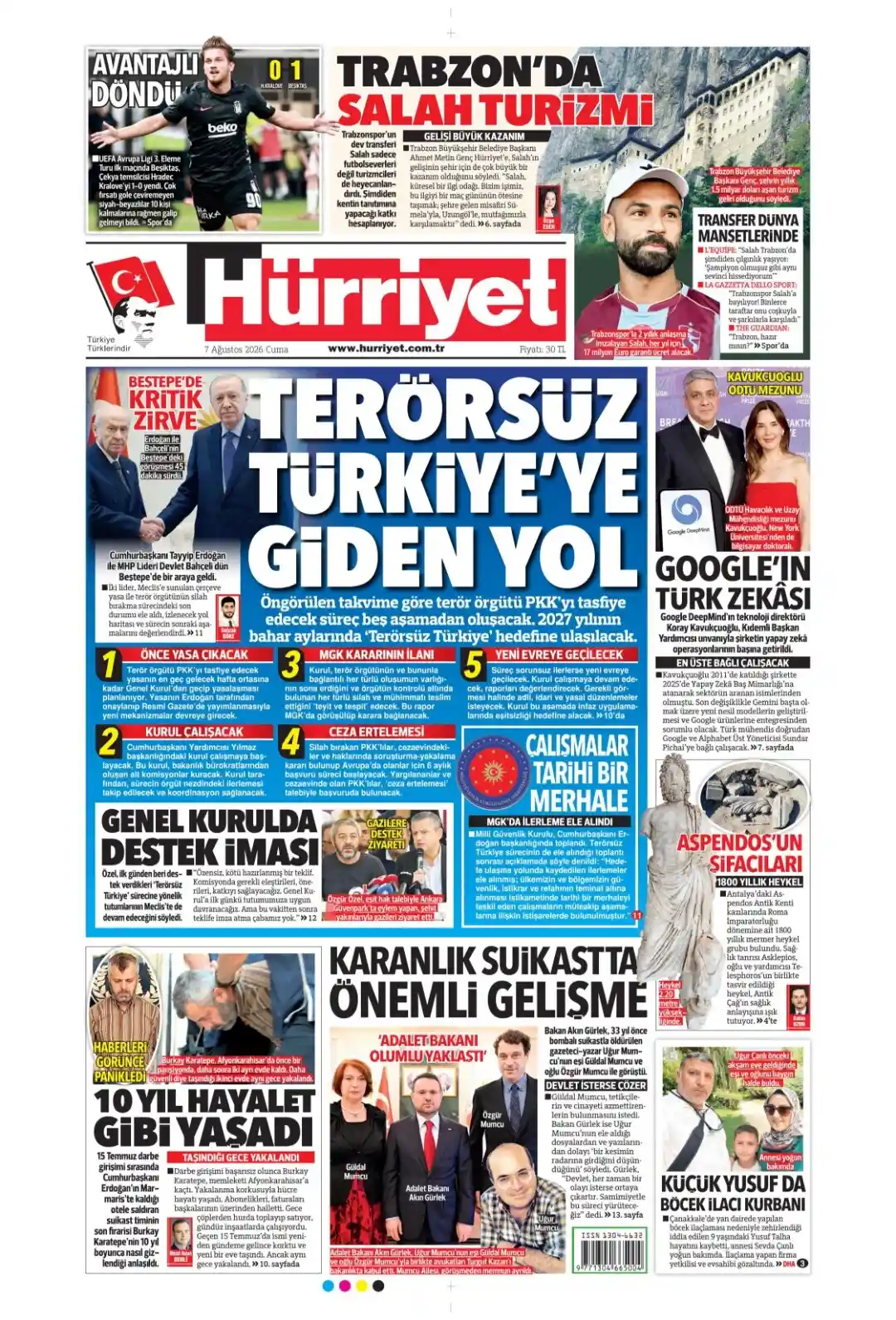 Hürriyet Gazetesi gazetesi 07 Ağustos 2026 manşeti
