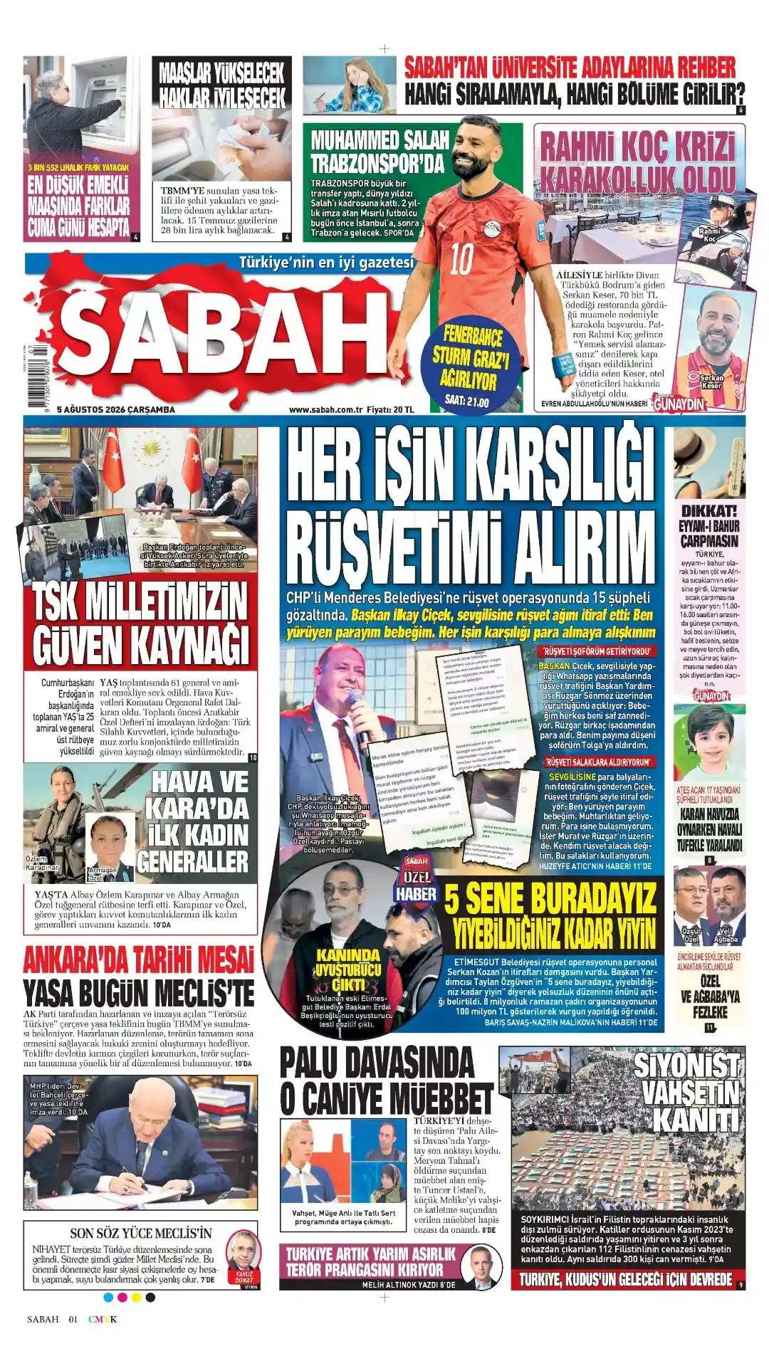 Sabah Gazetesi gazetesi 05 Ağustos 2026 manşeti