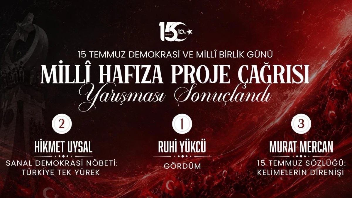 15 Temmuz için "Milli Hafıza Proje Çağrısı" sonuçlandı: 3 proje ödüle layık görüldü