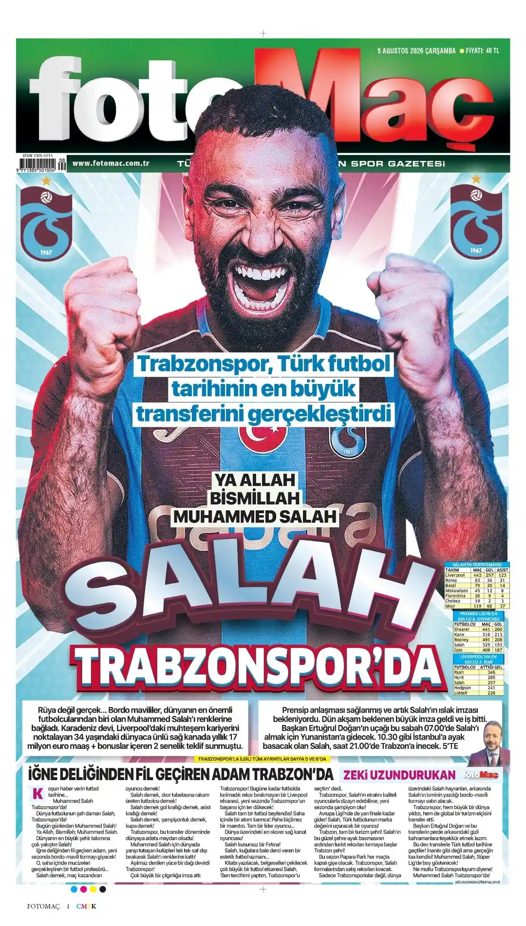 Fotomaç Gazetesi gazetesi 05 Ağustos 2026 manşeti