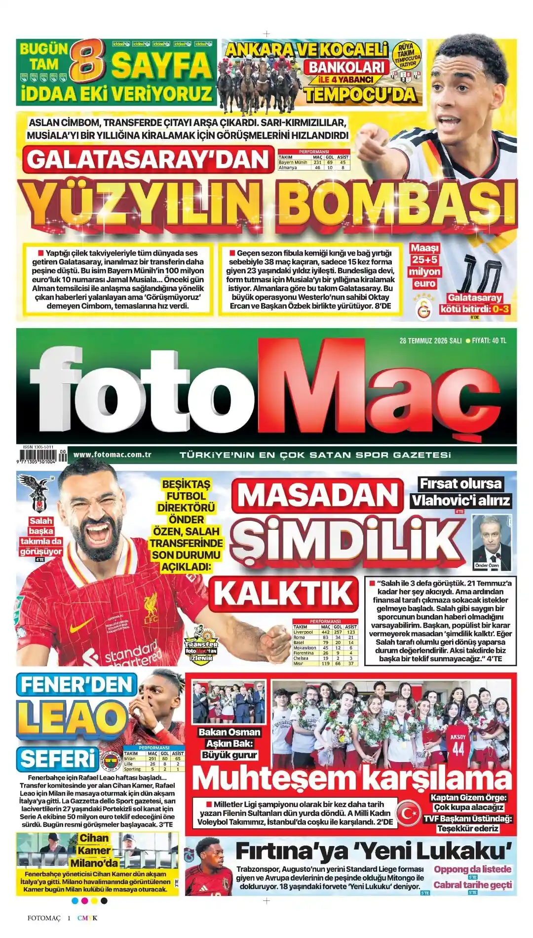 Fotomaç Gazetesi gazetesi 28 Temmuz 2026 manşeti