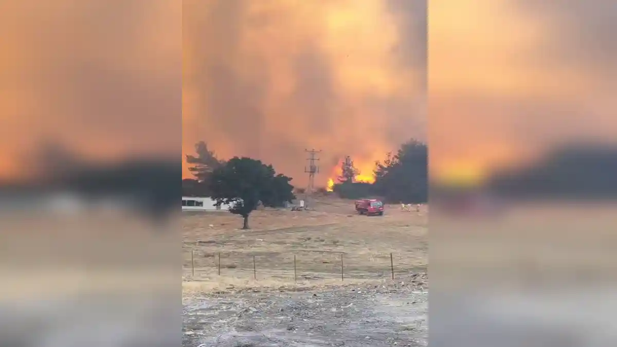 Çanakkale'de yangın söndürme çalışmaları sürüyor