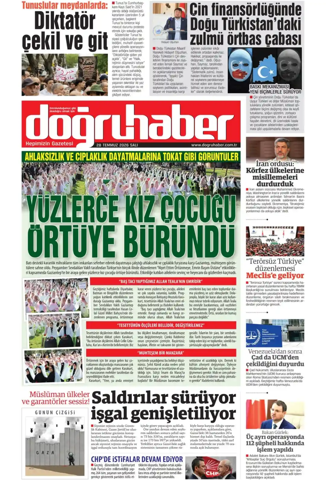 Doğruhaber Gazetesi gazetesi 28 Temmuz 2026 manşeti