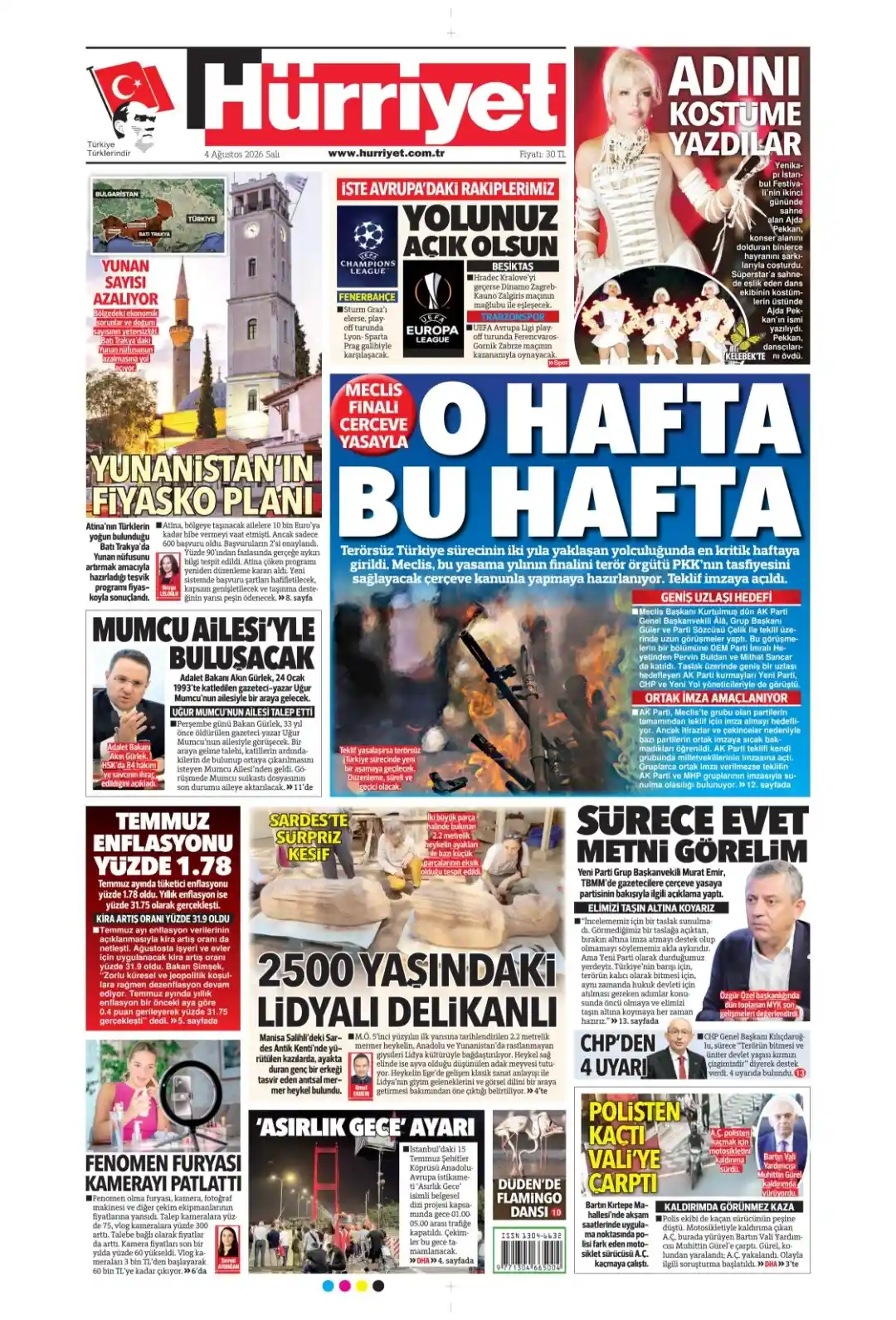 Hürriyet Gazetesi gazetesi 04 Ağustos 2026 manşeti
