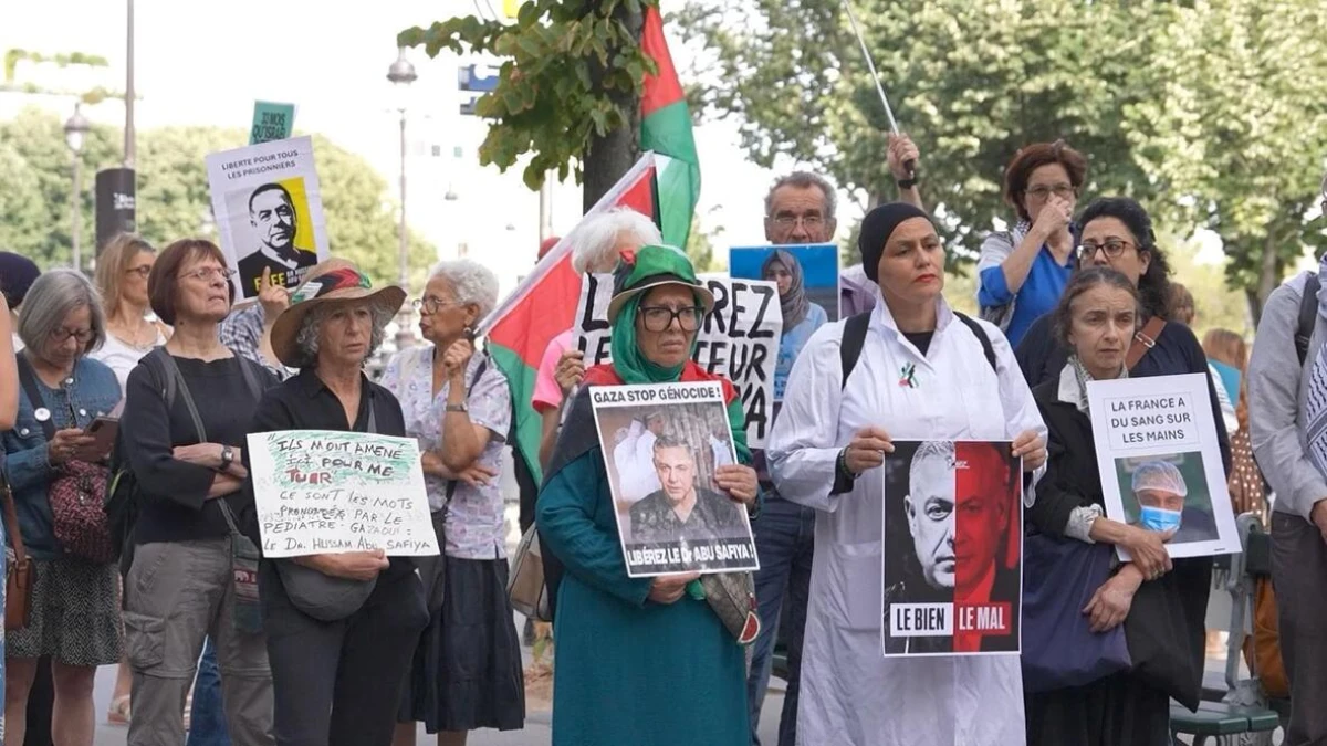 Paris'te Hüsam Ebu Safiye için eylem: Fransız sağlık çalışanlarından İsrail'e tepki