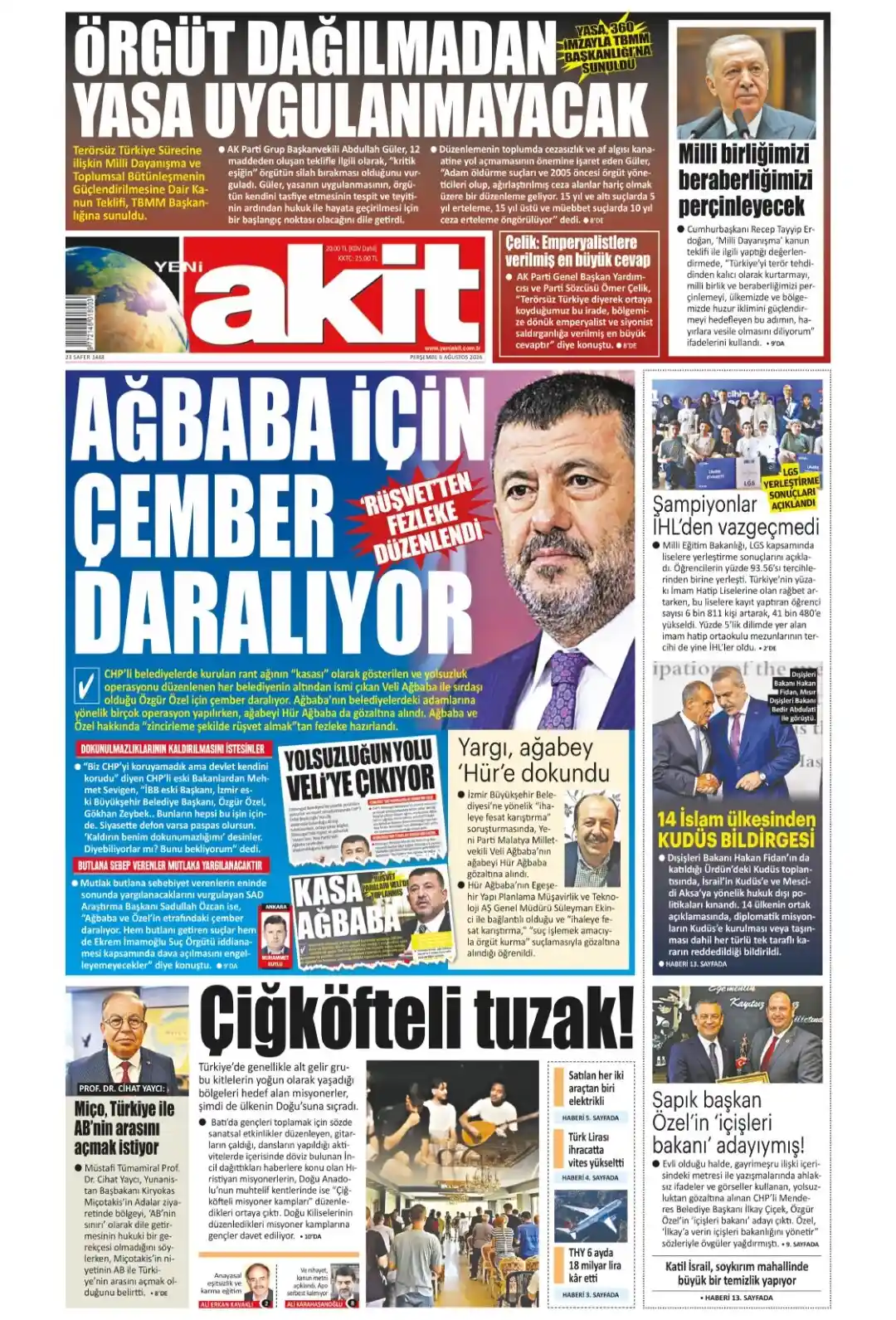 Yeni Akit Gazetesi gazetesi 06 Ağustos 2026 manşeti