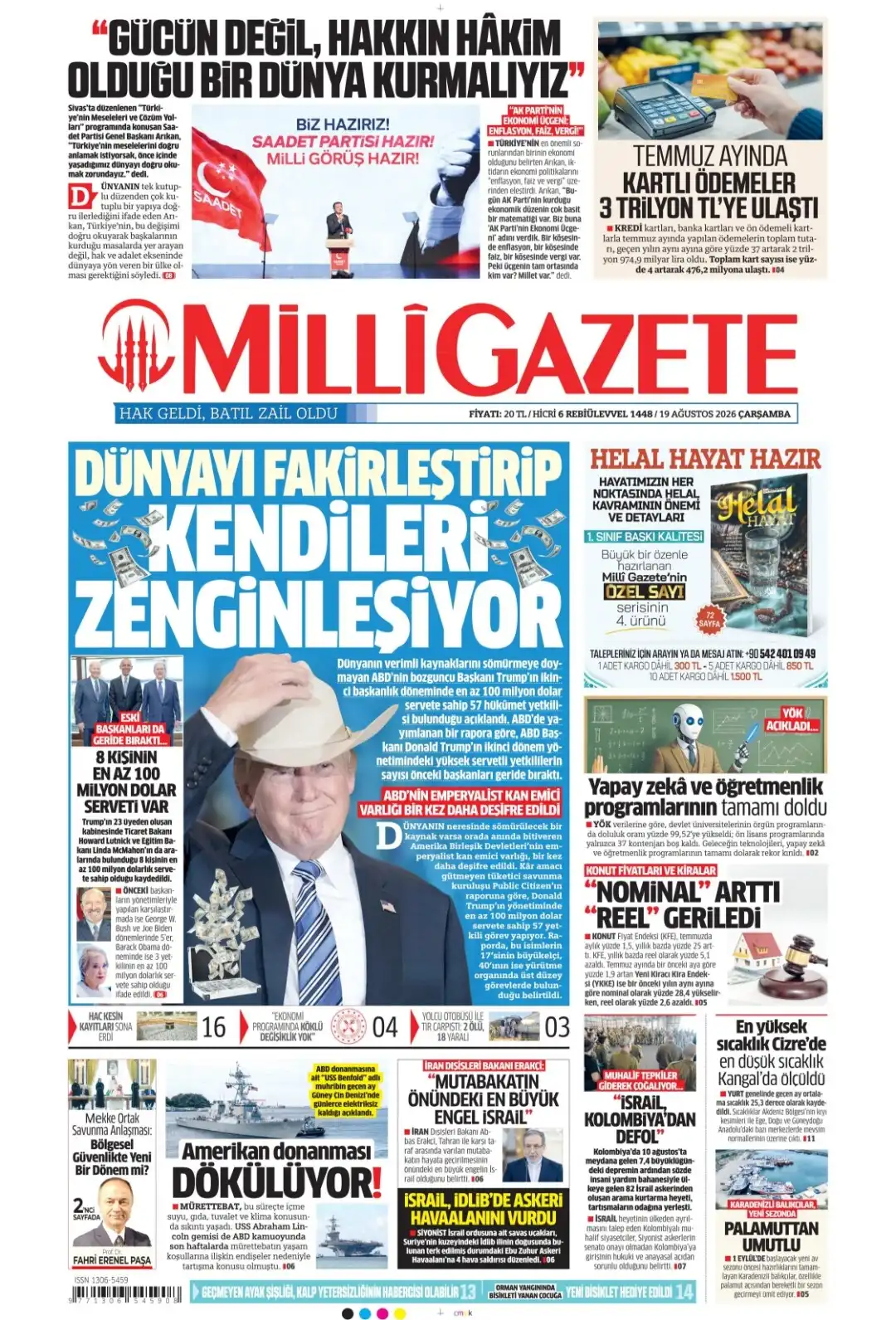 Milli Gazete gazetesi 19 Ağustos 2026 manşeti