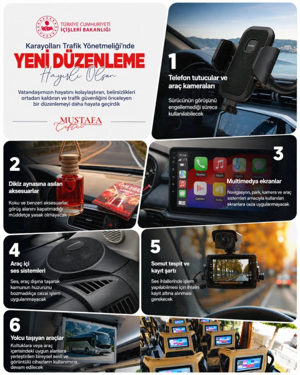 Karayolları Trafik Yönetmeliği’nde araç içi teknolojilerin kullanımına ilişkin yapılan yeni düzenleme