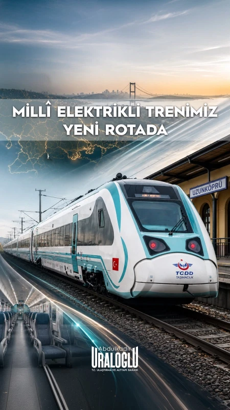 Milli Elektrikli Tren Setleri ilk kez Adapazarı-Gebze Bölgesel Treni dışındaki bir hatta yolcularla buluşacak.