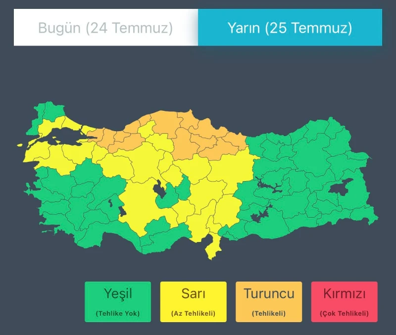 Karadeniz ve Marmara bölgesinde geniş bir hatta çok kuvvetli yağışlar bekleniyor.