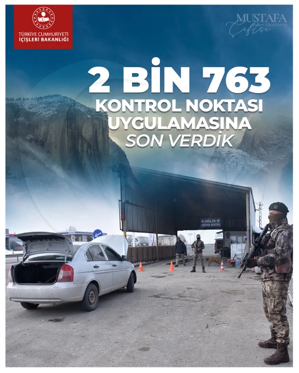 İçişleri Bakanlığı duyurdu: Ülke genelinde 2 bin 763 kontrol noktası uygulamasına son verildi.