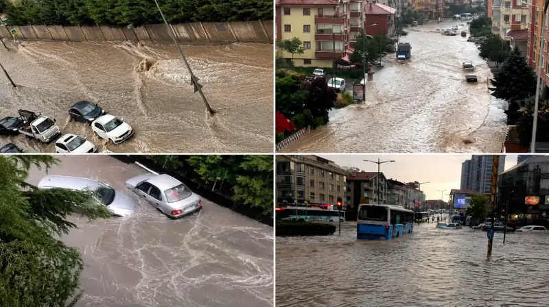 Ankara ve Keçiören'de dün akşam saatlerinden itibaren etkili olan şiddetli sağanak yağış, kentte su baskınlarına ve ulaşımda aksamalara yol açtı.