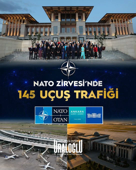 36. NATO Devlet ve Hükümet Başkanları Zirvesi boyunca Ankara’daki iki havalimanında toplam 145 uçuş hareketi gerçekleşti