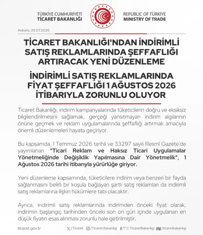 Ticari Reklam ve Haksız Ticari Uygulamalar Yönetmeliğinde Değişiklik Yapılmasına Dair Yönetmelik